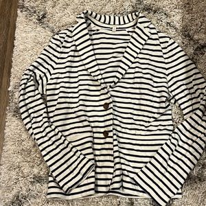 J crew striped cotton blazer
